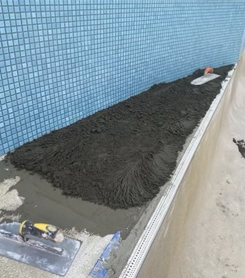 Pool mosaic in progress